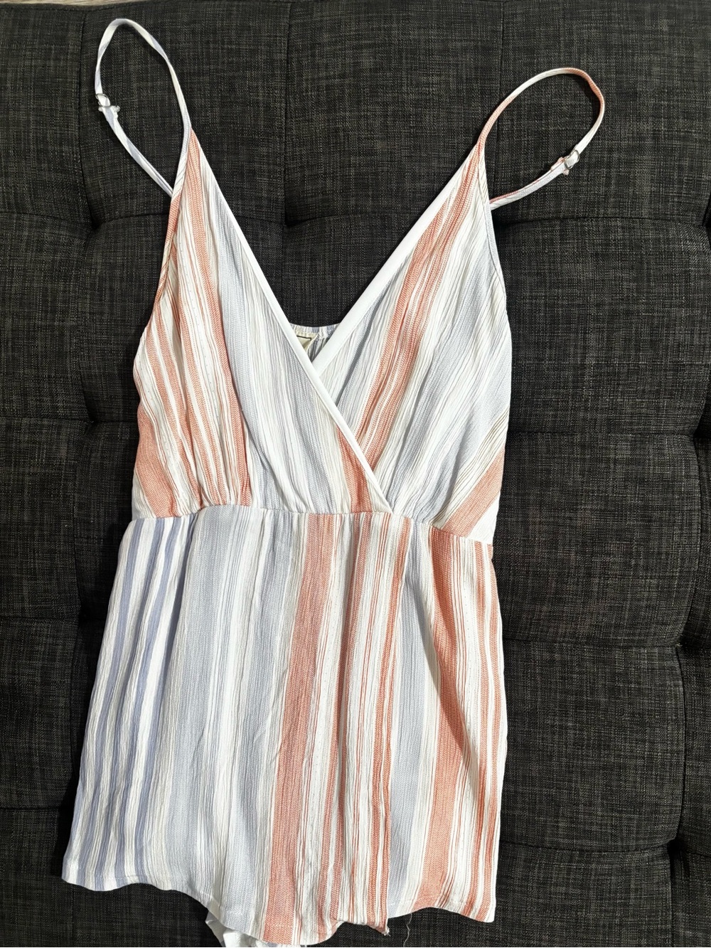 ROMPER Style Rack Light Purple, Peach and White Striped Cami Romper